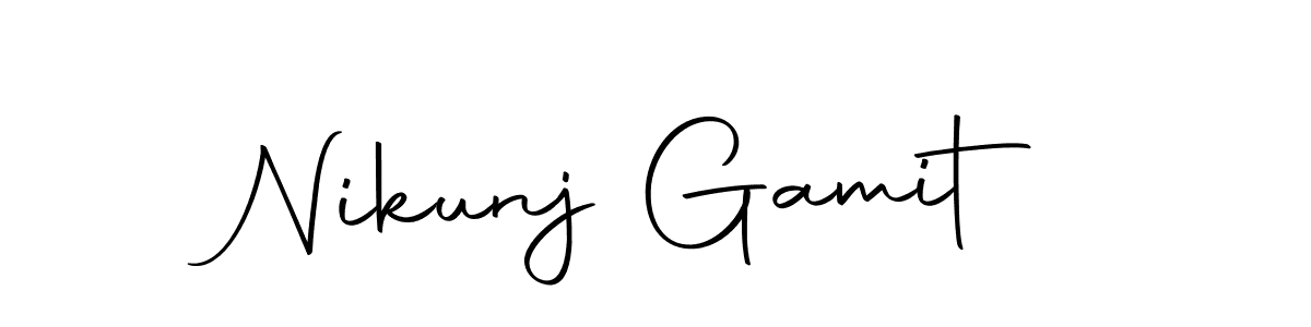 You should practise on your own different ways (Autography-DOLnW) to write your name (Nikunj Gamit) in signature. don't let someone else do it for you. Nikunj Gamit signature style 10 images and pictures png