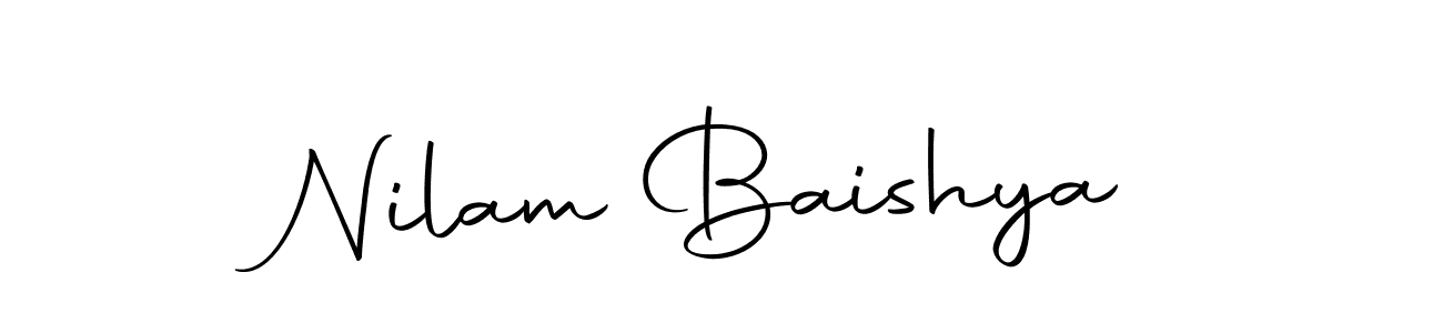 How to make Nilam Baishya name signature. Use Autography-DOLnW style for creating short signs online. This is the latest handwritten sign. Nilam Baishya signature style 10 images and pictures png
