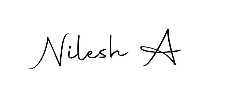 Use a signature maker to create a handwritten signature online. With this signature software, you can design (Autography-DOLnW) your own signature for name Nilesh A. Nilesh A signature style 10 images and pictures png