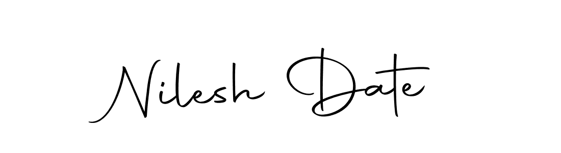 How to make Nilesh Date name signature. Use Autography-DOLnW style for creating short signs online. This is the latest handwritten sign. Nilesh Date signature style 10 images and pictures png