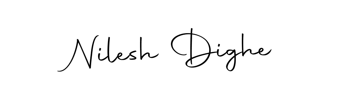 How to make Nilesh Dighe name signature. Use Autography-DOLnW style for creating short signs online. This is the latest handwritten sign. Nilesh Dighe signature style 10 images and pictures png