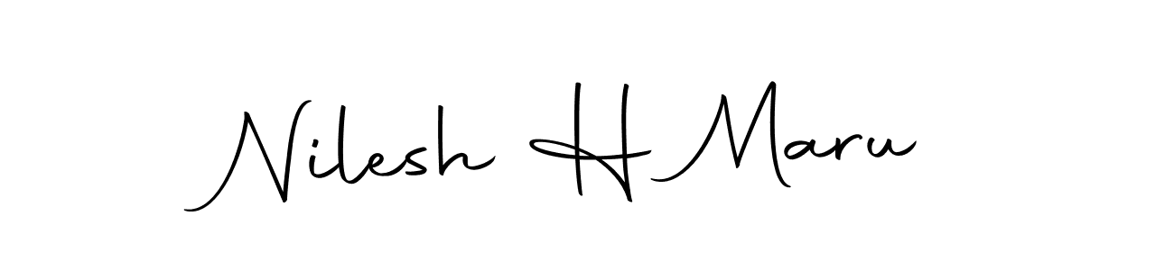 Nilesh H Maru stylish signature style. Best Handwritten Sign (Autography-DOLnW) for my name. Handwritten Signature Collection Ideas for my name Nilesh H Maru. Nilesh H Maru signature style 10 images and pictures png