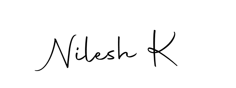 Make a beautiful signature design for name Nilesh K. With this signature (Autography-DOLnW) style, you can create a handwritten signature for free. Nilesh K signature style 10 images and pictures png