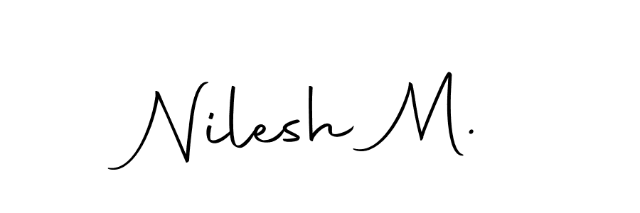 You should practise on your own different ways (Autography-DOLnW) to write your name (Nilesh M.) in signature. don't let someone else do it for you. Nilesh M. signature style 10 images and pictures png