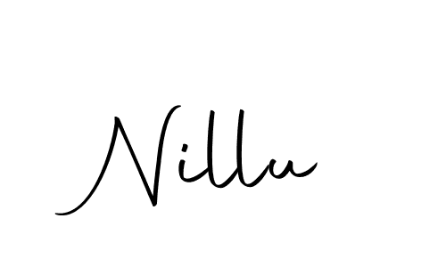 How to make Nillu signature? Autography-DOLnW is a professional autograph style. Create handwritten signature for Nillu name. Nillu signature style 10 images and pictures png