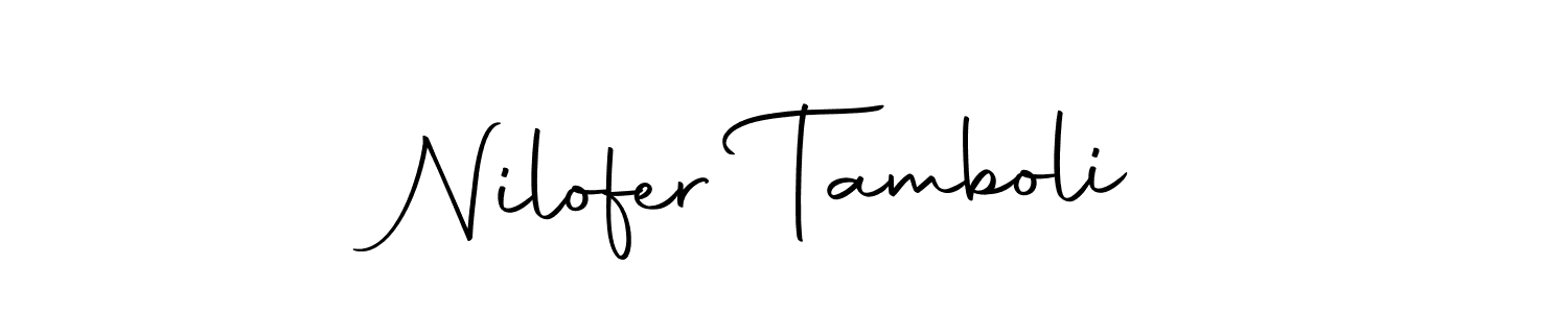 Make a beautiful signature design for name Nilofer Tamboli. With this signature (Autography-DOLnW) style, you can create a handwritten signature for free. Nilofer Tamboli signature style 10 images and pictures png