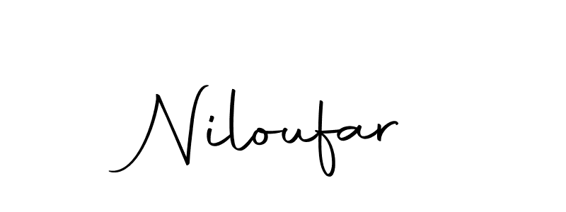 Design your own signature with our free online signature maker. With this signature software, you can create a handwritten (Autography-DOLnW) signature for name Niloufar. Niloufar signature style 10 images and pictures png