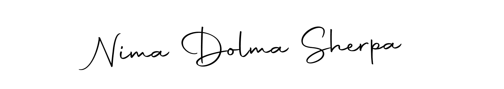 Design your own signature with our free online signature maker. With this signature software, you can create a handwritten (Autography-DOLnW) signature for name Nima Dolma Sherpa. Nima Dolma Sherpa signature style 10 images and pictures png