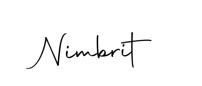 Design your own signature with our free online signature maker. With this signature software, you can create a handwritten (Autography-DOLnW) signature for name Nimbrit. Nimbrit signature style 10 images and pictures png