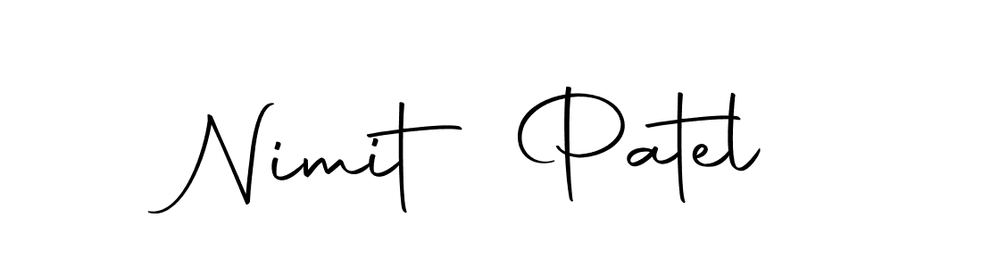 How to make Nimit Patel name signature. Use Autography-DOLnW style for creating short signs online. This is the latest handwritten sign. Nimit Patel signature style 10 images and pictures png