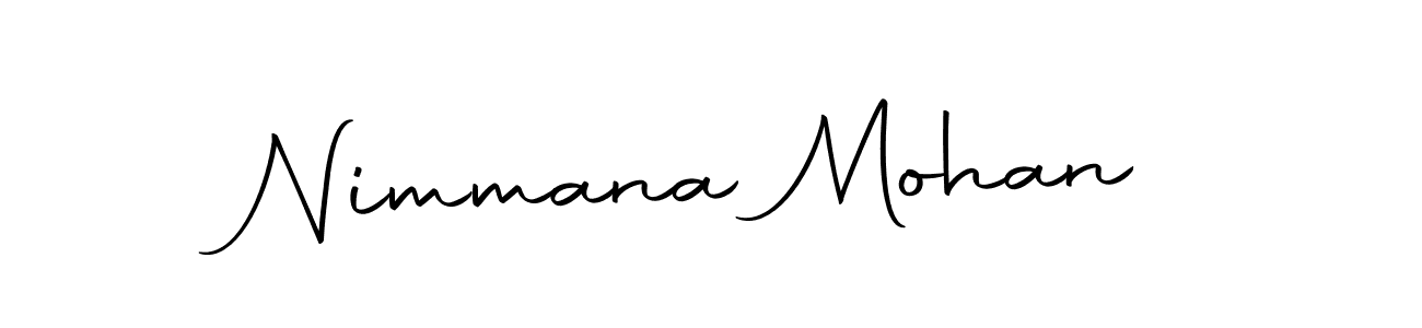 How to make Nimmana Mohan name signature. Use Autography-DOLnW style for creating short signs online. This is the latest handwritten sign. Nimmana Mohan signature style 10 images and pictures png