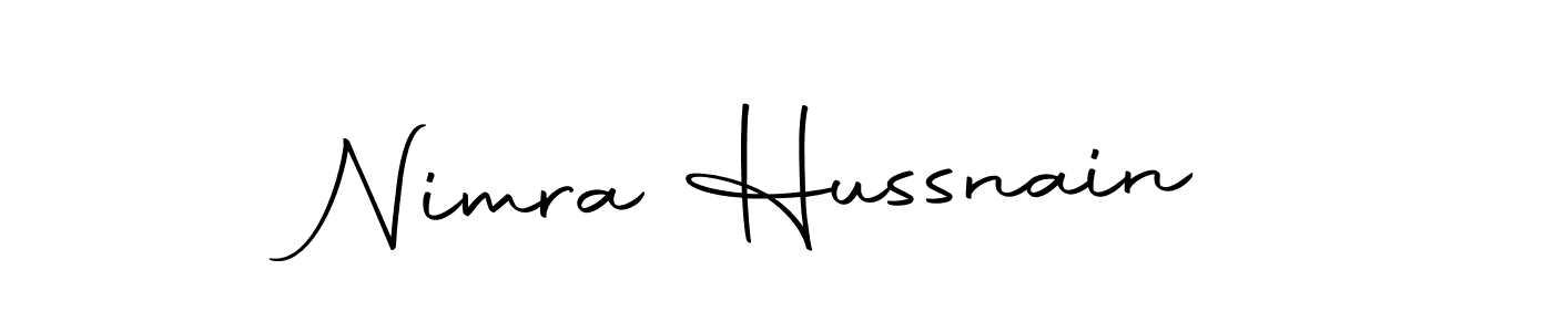 Design your own signature with our free online signature maker. With this signature software, you can create a handwritten (Autography-DOLnW) signature for name Nimra Hussnain. Nimra Hussnain signature style 10 images and pictures png