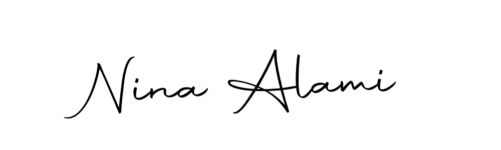 Make a short Nina Alami signature style. Manage your documents anywhere anytime using Autography-DOLnW. Create and add eSignatures, submit forms, share and send files easily. Nina Alami signature style 10 images and pictures png