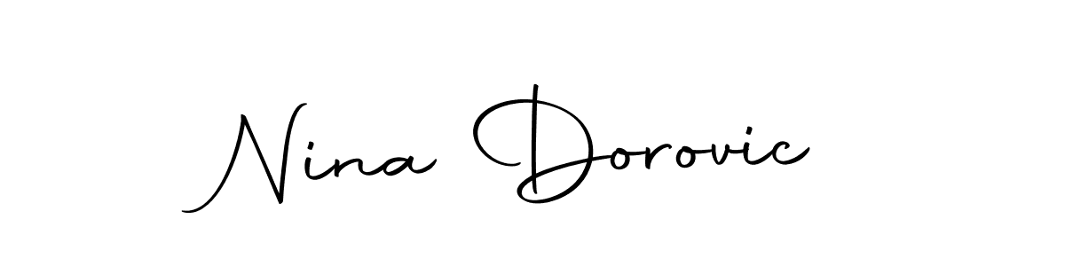 How to make Nina Dorovic name signature. Use Autography-DOLnW style for creating short signs online. This is the latest handwritten sign. Nina Dorovic signature style 10 images and pictures png