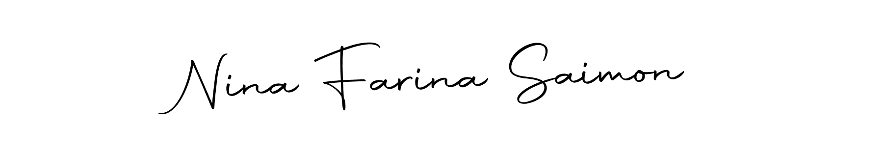 Make a beautiful signature design for name Nina Farina Saimon. Use this online signature maker to create a handwritten signature for free. Nina Farina Saimon signature style 10 images and pictures png