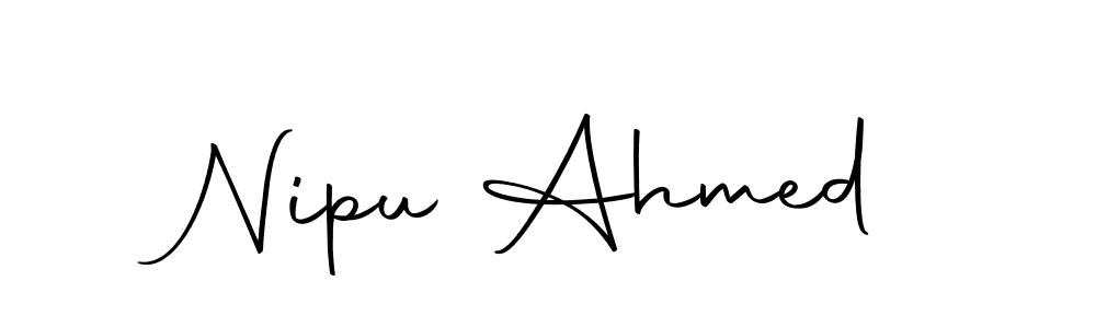 Nipu Ahmed stylish signature style. Best Handwritten Sign (Autography-DOLnW) for my name. Handwritten Signature Collection Ideas for my name Nipu Ahmed. Nipu Ahmed signature style 10 images and pictures png