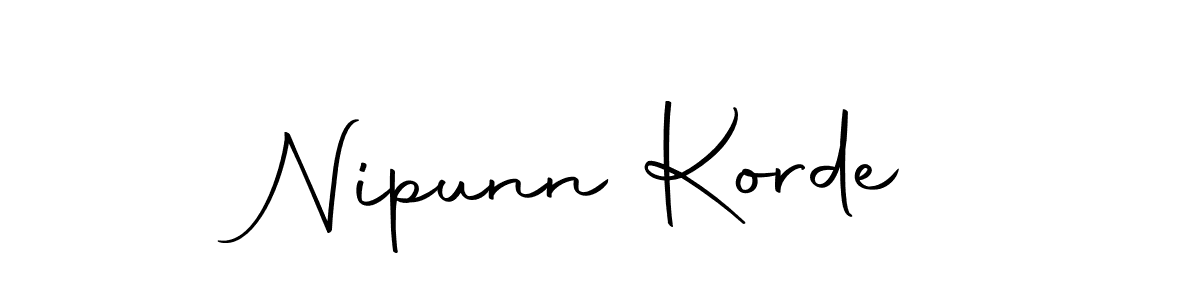 You can use this online signature creator to create a handwritten signature for the name Nipunn Korde. This is the best online autograph maker. Nipunn Korde signature style 10 images and pictures png