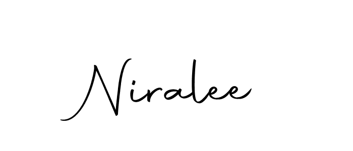 How to make Niralee name signature. Use Autography-DOLnW style for creating short signs online. This is the latest handwritten sign. Niralee signature style 10 images and pictures png