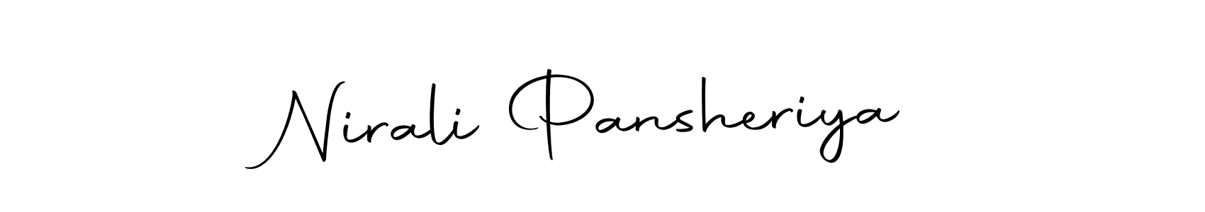 The best way (Autography-DOLnW) to make a short signature is to pick only two or three words in your name. The name Nirali Pansheriya include a total of six letters. For converting this name. Nirali Pansheriya signature style 10 images and pictures png