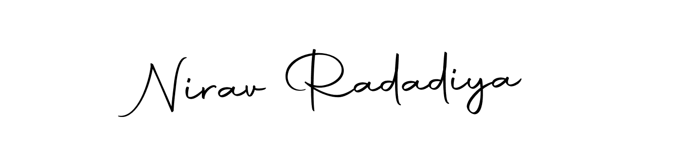 Use a signature maker to create a handwritten signature online. With this signature software, you can design (Autography-DOLnW) your own signature for name Nirav Radadiya. Nirav Radadiya signature style 10 images and pictures png