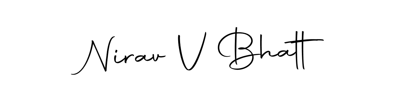 How to make Nirav V Bhatt name signature. Use Autography-DOLnW style for creating short signs online. This is the latest handwritten sign. Nirav V Bhatt signature style 10 images and pictures png