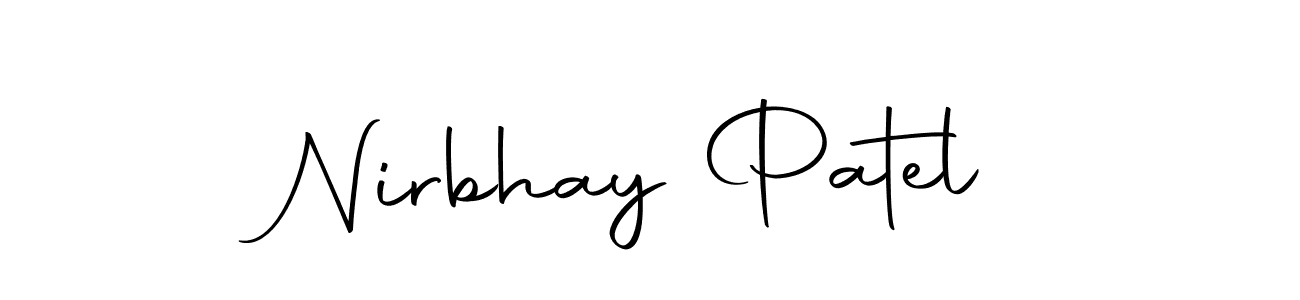 Nirbhay Patel stylish signature style. Best Handwritten Sign (Autography-DOLnW) for my name. Handwritten Signature Collection Ideas for my name Nirbhay Patel. Nirbhay Patel signature style 10 images and pictures png