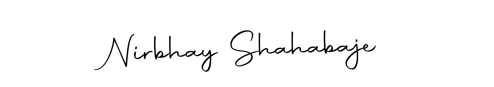 You can use this online signature creator to create a handwritten signature for the name Nirbhay Shahabaje. This is the best online autograph maker. Nirbhay Shahabaje signature style 10 images and pictures png