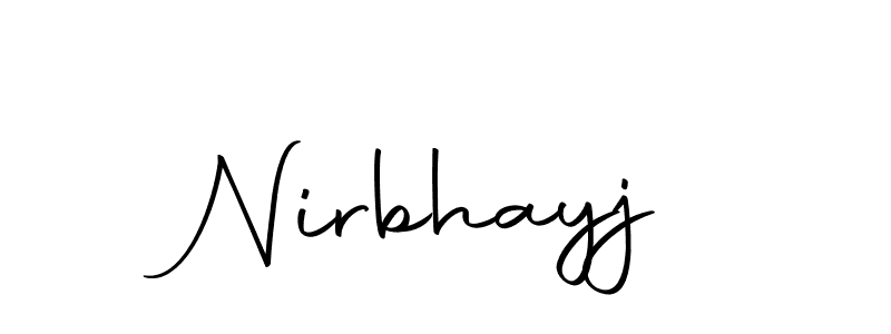 Use a signature maker to create a handwritten signature online. With this signature software, you can design (Autography-DOLnW) your own signature for name Nirbhayj. Nirbhayj signature style 10 images and pictures png