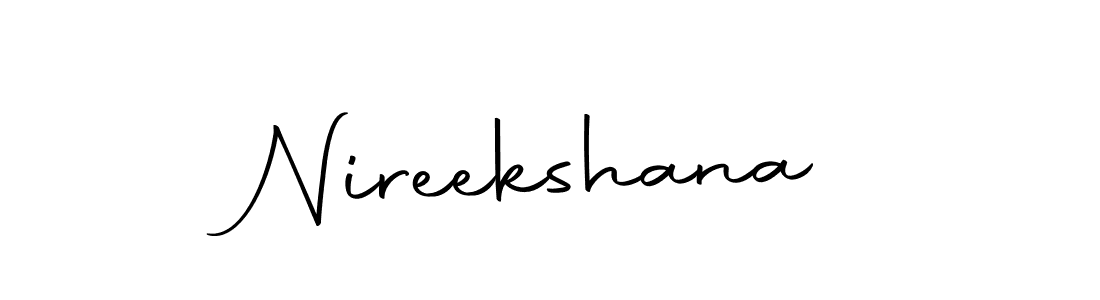 Use a signature maker to create a handwritten signature online. With this signature software, you can design (Autography-DOLnW) your own signature for name Nireekshana. Nireekshana signature style 10 images and pictures png