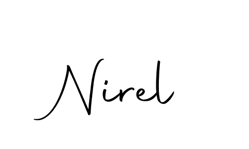 How to make Nirel name signature. Use Autography-DOLnW style for creating short signs online. This is the latest handwritten sign. Nirel signature style 10 images and pictures png