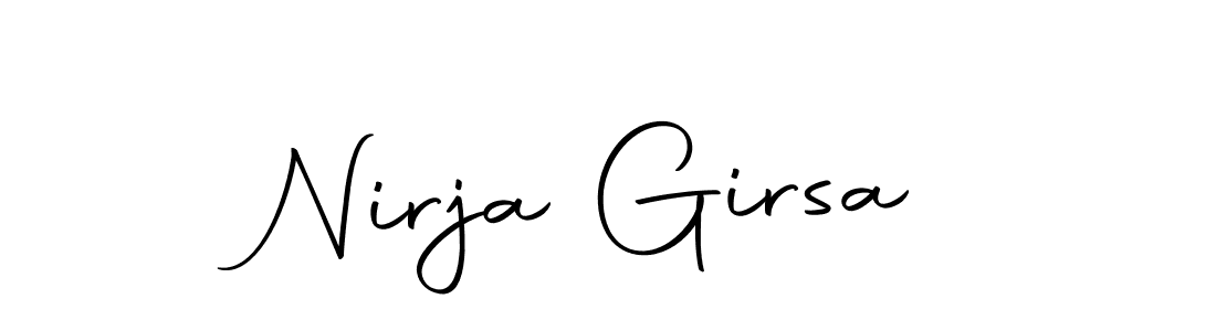 Create a beautiful signature design for name Nirja Girsa. With this signature (Autography-DOLnW) fonts, you can make a handwritten signature for free. Nirja Girsa signature style 10 images and pictures png