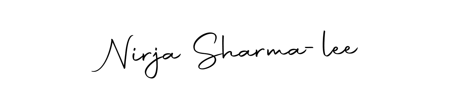 How to make Nirja Sharma-lee name signature. Use Autography-DOLnW style for creating short signs online. This is the latest handwritten sign. Nirja Sharma-lee signature style 10 images and pictures png