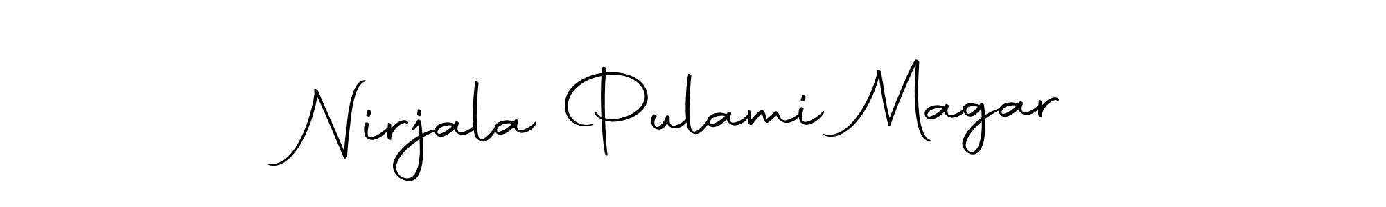 Create a beautiful signature design for name Nirjala Pulami Magar. With this signature (Autography-DOLnW) fonts, you can make a handwritten signature for free. Nirjala Pulami Magar signature style 10 images and pictures png