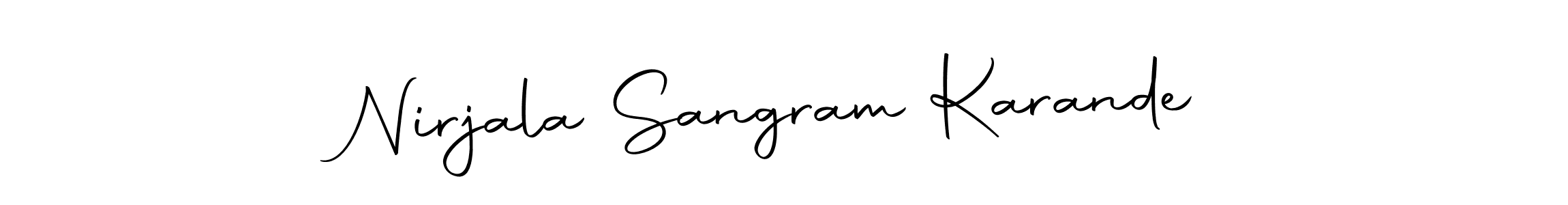 You should practise on your own different ways (Autography-DOLnW) to write your name (Nirjala Sangram Karande) in signature. don't let someone else do it for you. Nirjala Sangram Karande signature style 10 images and pictures png