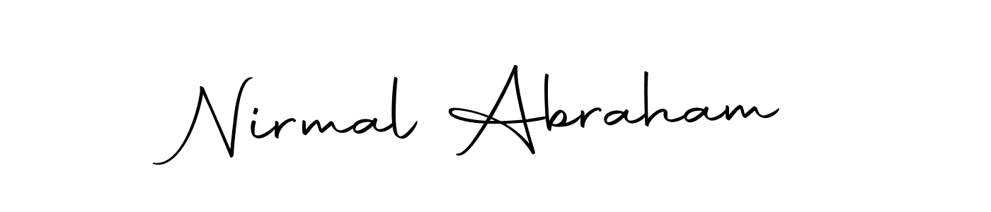 How to make Nirmal Abraham name signature. Use Autography-DOLnW style for creating short signs online. This is the latest handwritten sign. Nirmal Abraham signature style 10 images and pictures png