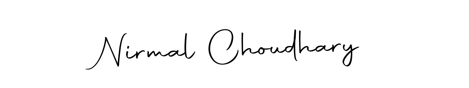 How to make Nirmal Choudhary name signature. Use Autography-DOLnW style for creating short signs online. This is the latest handwritten sign. Nirmal Choudhary signature style 10 images and pictures png