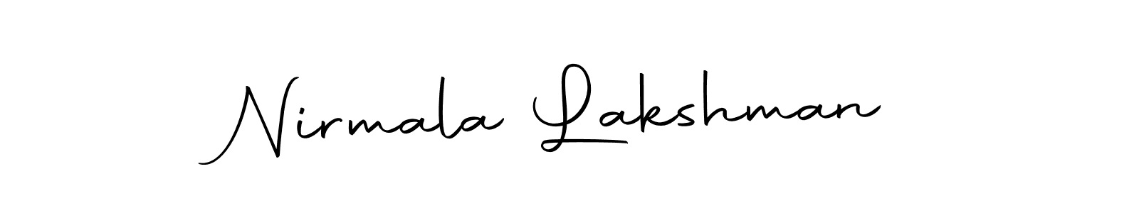 How to make Nirmala Lakshman name signature. Use Autography-DOLnW style for creating short signs online. This is the latest handwritten sign. Nirmala Lakshman signature style 10 images and pictures png