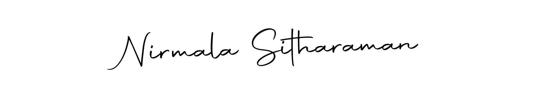 How to make Nirmala Sitharaman name signature. Use Autography-DOLnW style for creating short signs online. This is the latest handwritten sign. Nirmala Sitharaman signature style 10 images and pictures png