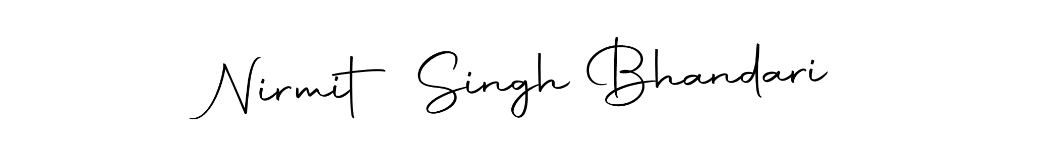 Make a short Nirmit Singh Bhandari signature style. Manage your documents anywhere anytime using Autography-DOLnW. Create and add eSignatures, submit forms, share and send files easily. Nirmit Singh Bhandari signature style 10 images and pictures png