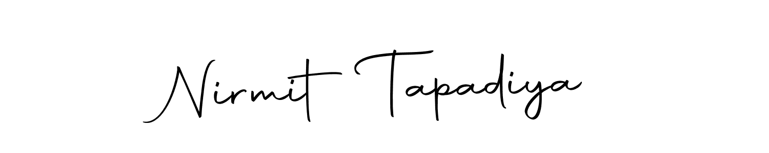 You can use this online signature creator to create a handwritten signature for the name Nirmit Tapadiya. This is the best online autograph maker. Nirmit Tapadiya signature style 10 images and pictures png