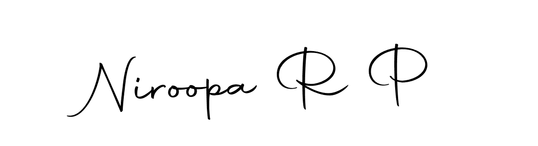 Also we have Niroopa R P name is the best signature style. Create professional handwritten signature collection using Autography-DOLnW autograph style. Niroopa R P signature style 10 images and pictures png