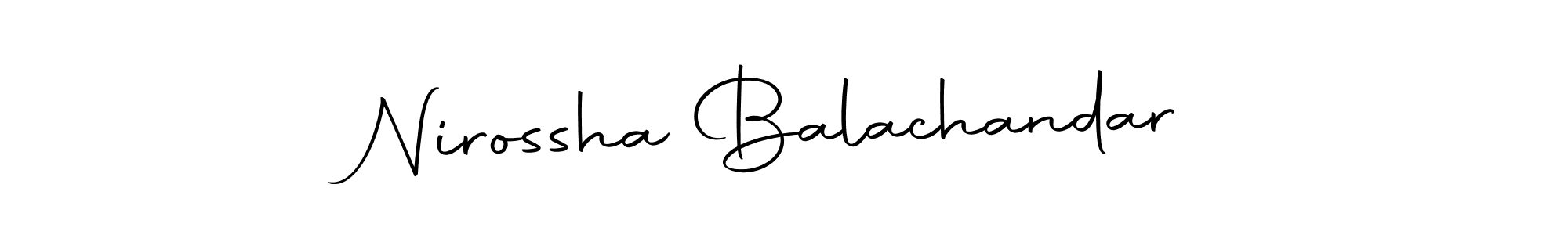 Autography-DOLnW is a professional signature style that is perfect for those who want to add a touch of class to their signature. It is also a great choice for those who want to make their signature more unique. Get Nirossha Balachandar name to fancy signature for free. Nirossha Balachandar signature style 10 images and pictures png