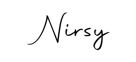 Designed for modern professionals: Nirsy name signature crafted with Autography-DOLnW script. Ready for digital PDF workflows. Nirsy signature style 10 images and pictures png
