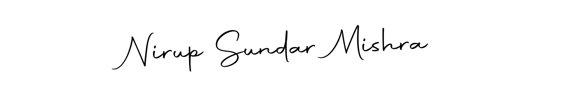 How to make Nirup Sundar Mishra name signature. Use Autography-DOLnW style for creating short signs online. This is the latest handwritten sign. Nirup Sundar Mishra signature style 10 images and pictures png