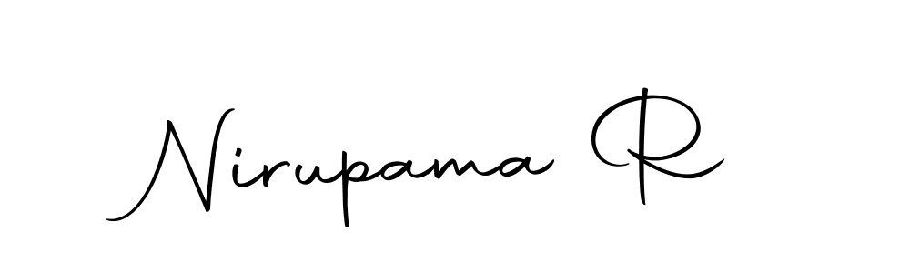 Similarly Autography-DOLnW is the best handwritten signature design. Signature creator online .You can use it as an online autograph creator for name Nirupama R. Nirupama R signature style 10 images and pictures png