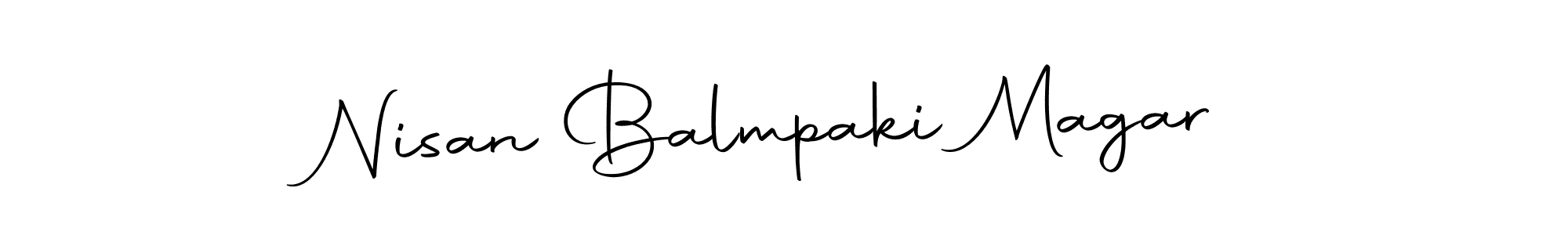 Make a beautiful signature design for name Nisan Balmpaki Magar. With this signature (Autography-DOLnW) style, you can create a handwritten signature for free. Nisan Balmpaki Magar signature style 10 images and pictures png