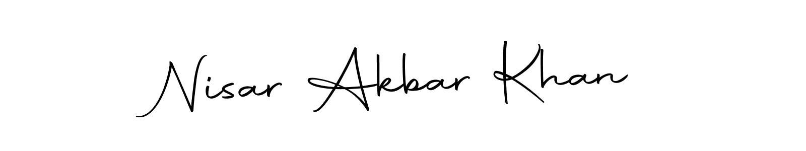 The best way (Autography-DOLnW) to make a short signature is to pick only two or three words in your name. The name Nisar Akbar Khan include a total of six letters. For converting this name. Nisar Akbar Khan signature style 10 images and pictures png