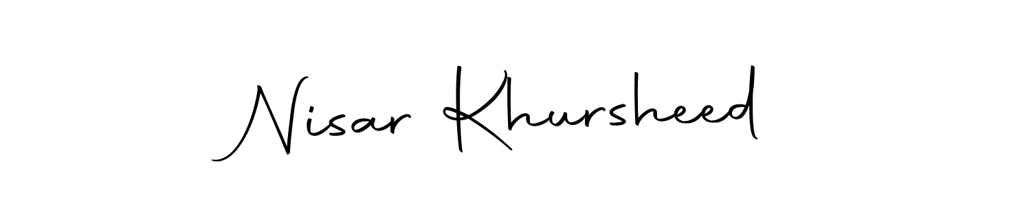 Create a beautiful signature design for name Nisar Khursheed. With this signature (Autography-DOLnW) fonts, you can make a handwritten signature for free. Nisar Khursheed signature style 10 images and pictures png