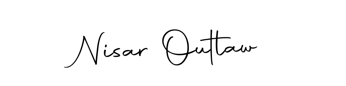 The best way (Autography-DOLnW) to make a short signature is to pick only two or three words in your name. The name Nisar Outlaw include a total of six letters. For converting this name. Nisar Outlaw signature style 10 images and pictures png