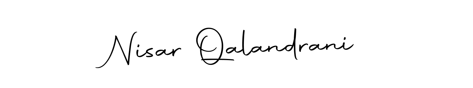 How to make Nisar Qalandrani name signature. Use Autography-DOLnW style for creating short signs online. This is the latest handwritten sign. Nisar Qalandrani signature style 10 images and pictures png